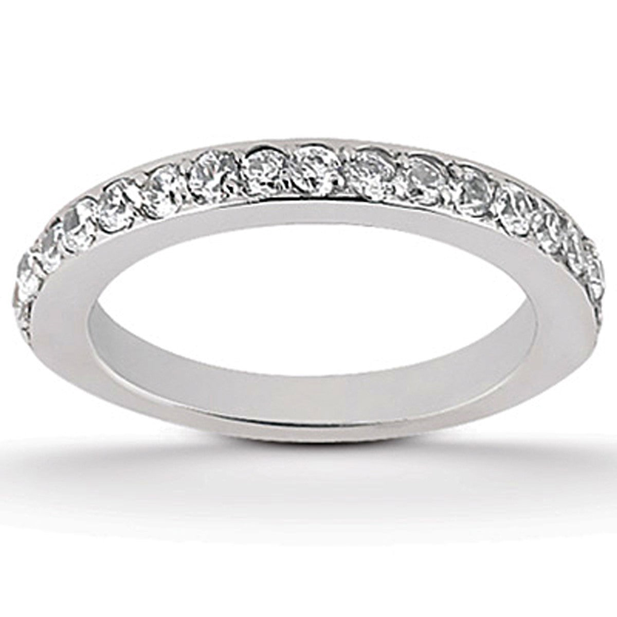 14k White Gold Pave Diamond Wedding Ring Band Set 1/2 Around on sale at MyriadMart