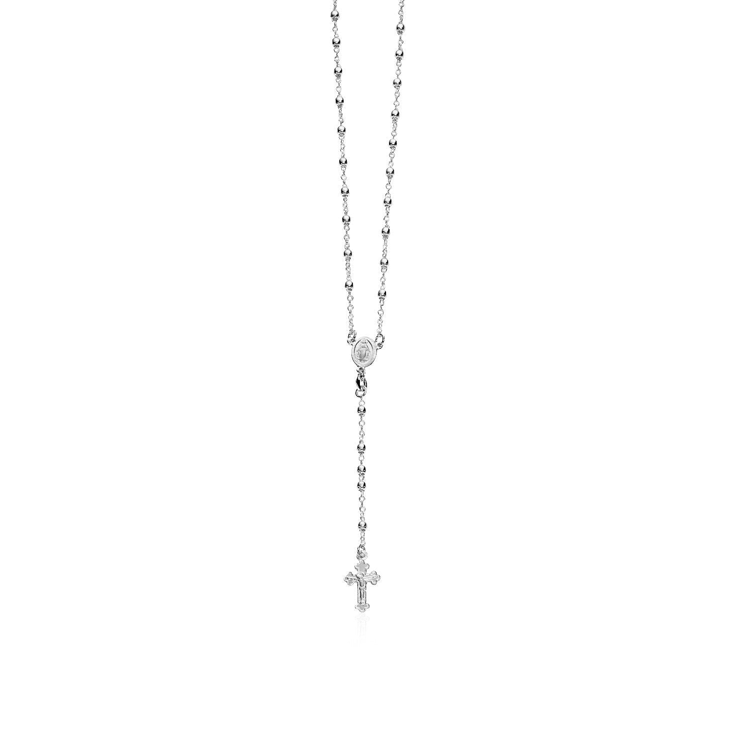 Fine Rosary Chain and Bead Necklace in Sterling Silver on sale at MyriadMart