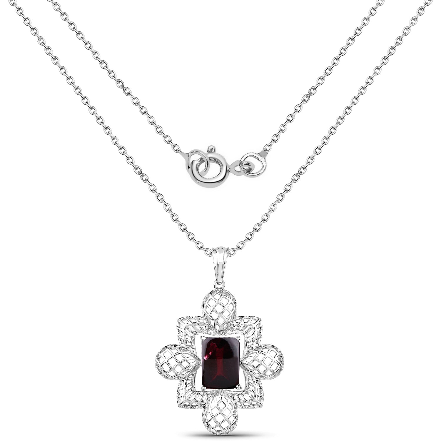 8.00 Carat Genuine Garnet .925 Sterling Silver Pendant on sale at MyriadMart