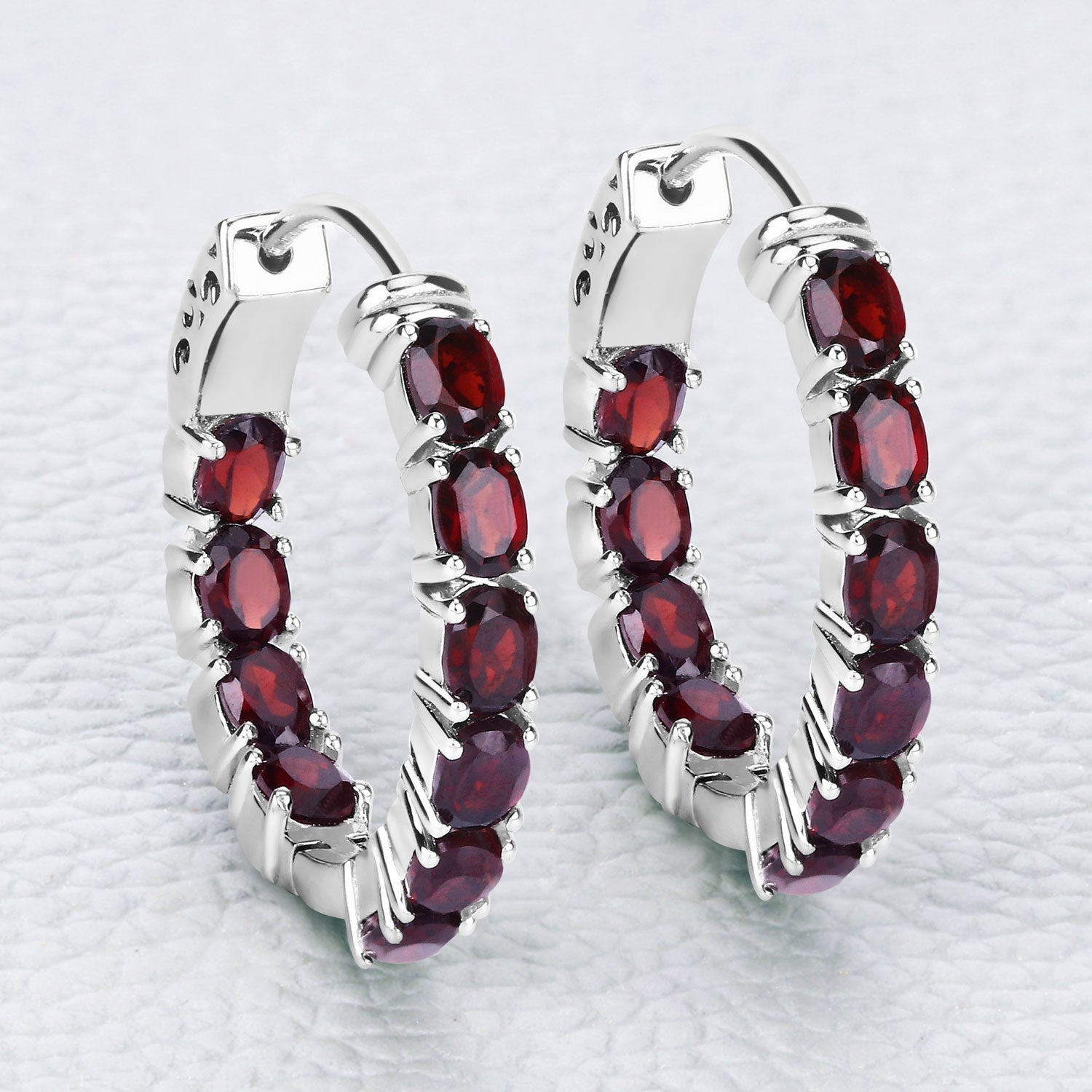 4.00 Carat Genuine Garnet .925 Sterling Silver Earrings on sale at MyriadMart