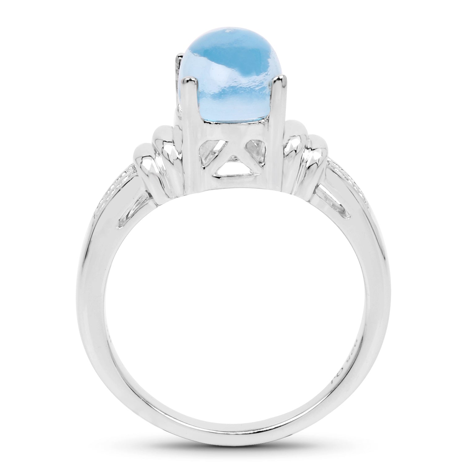 2.10 Carat Genuine Swiss Blue Topaz .925 Sterling Silver Ring on sale at MyriadMart