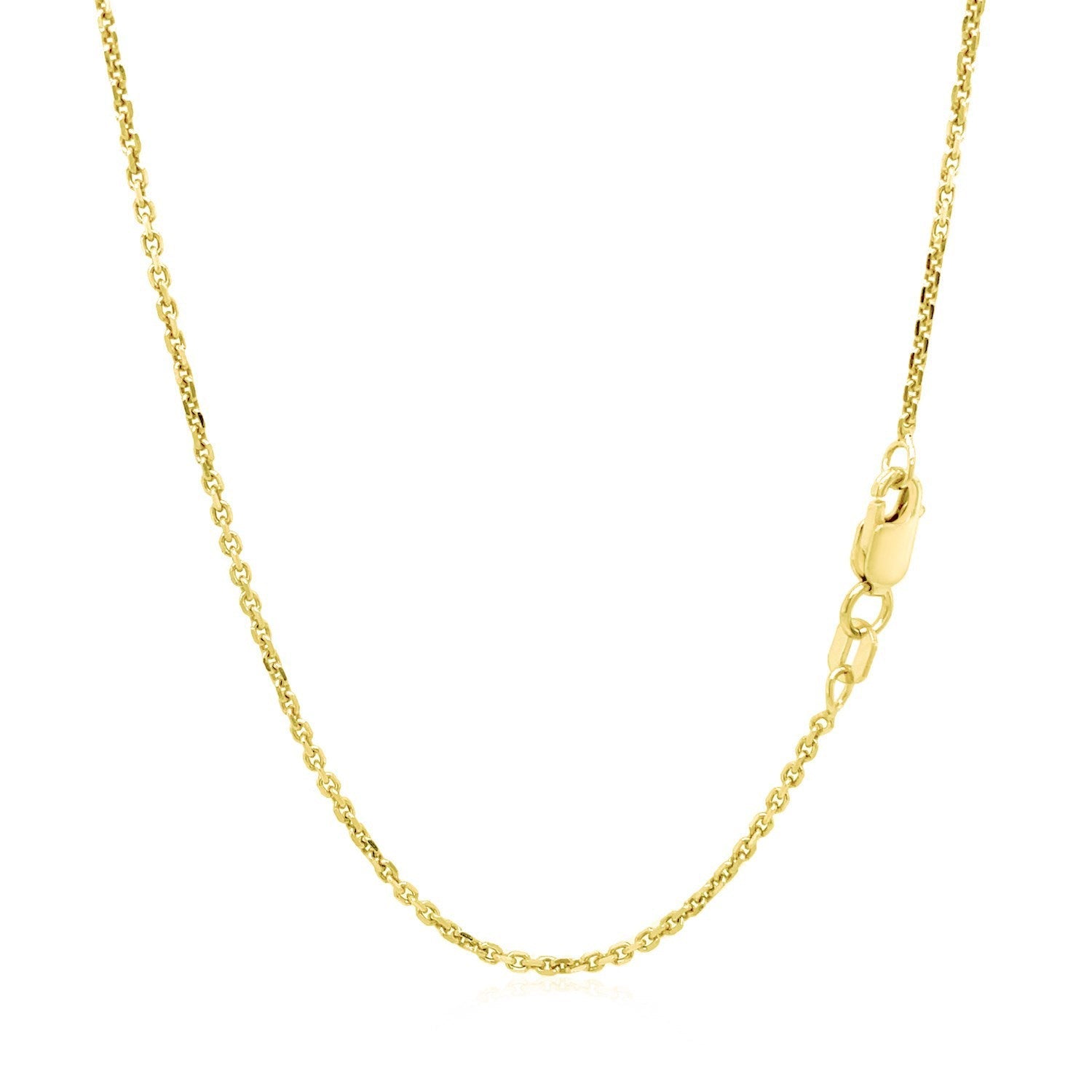 14k Yellow Gold Diamond Cut Cable Link Chain 1.4mm on sale at MyriadMart