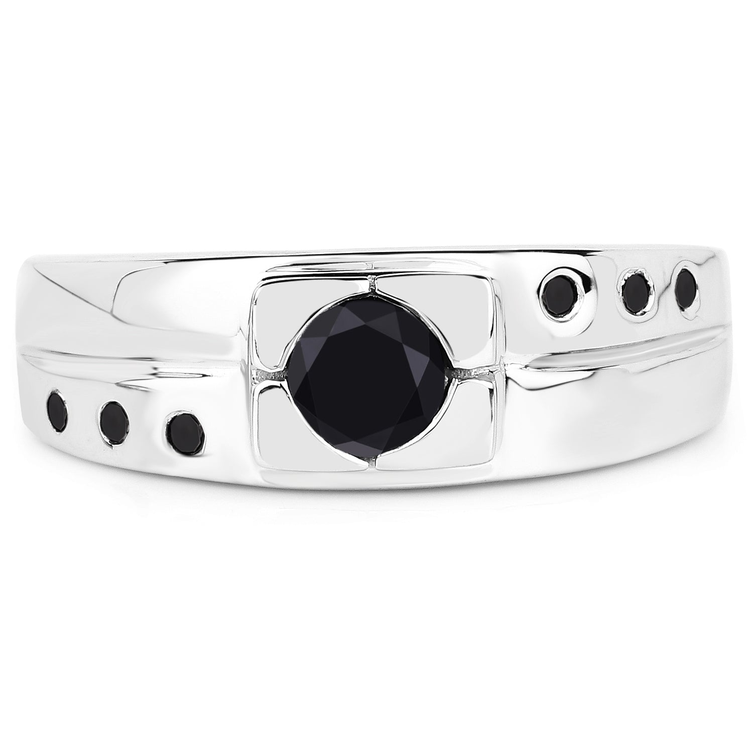 0.56 Carat Genuine Black Diamond .925 Sterling Silver Ring on sale at MyriadMart