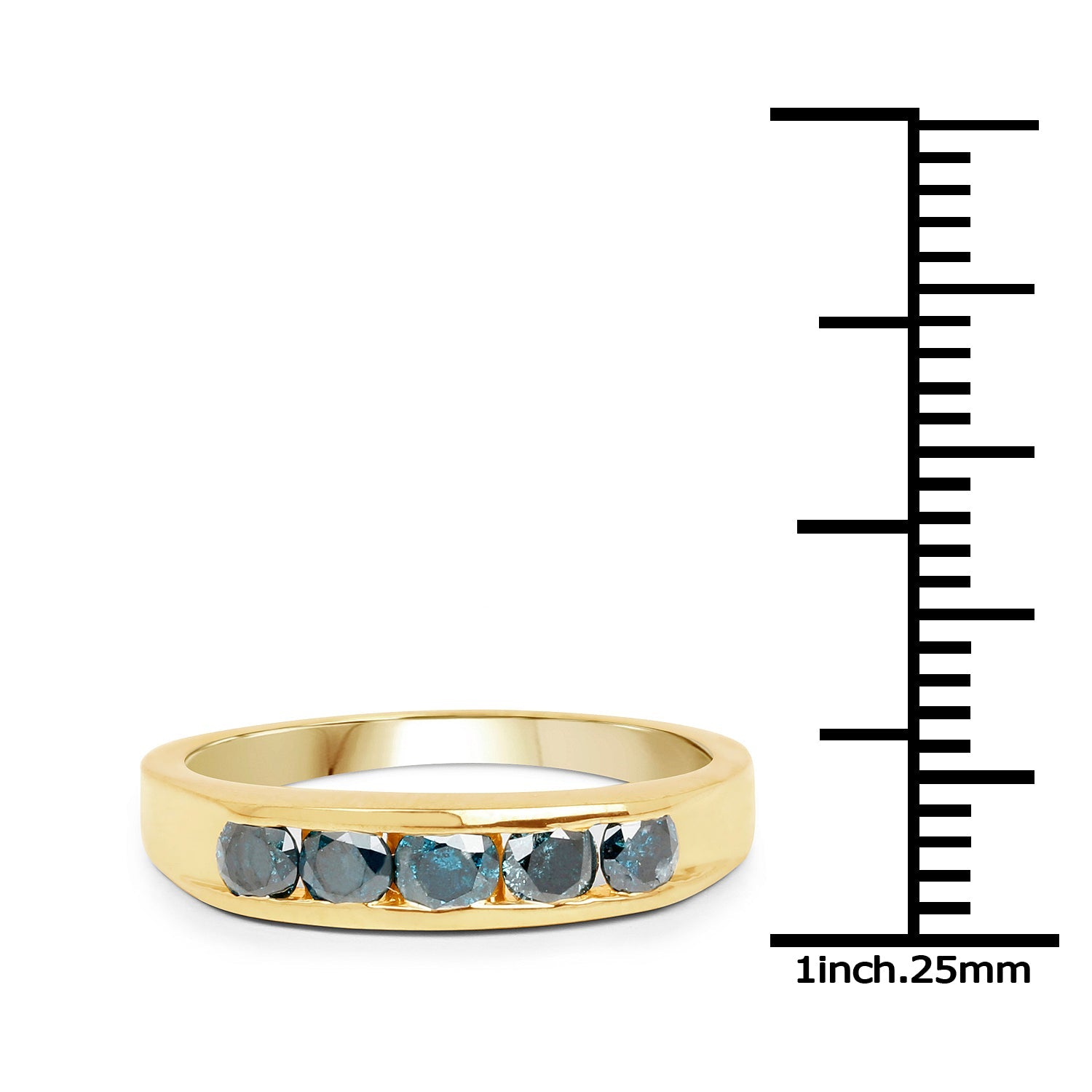 14K Yellow Gold Plated 0.80 Carat Genuine Blue Diamond .925 Sterling Silver Ring on sale at MyriadMart
