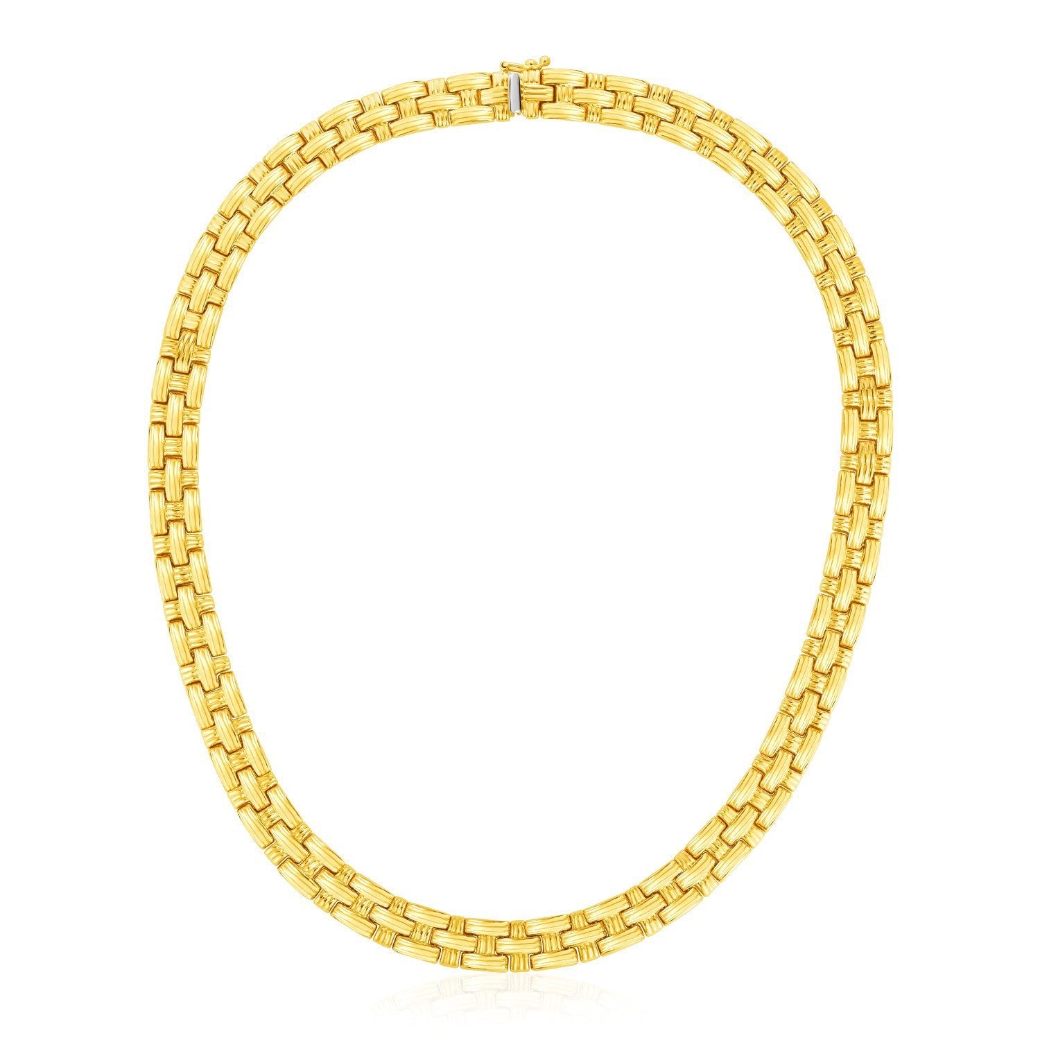 14k Yellow Gold Basket Weave Necklace on sale at MyriadMart