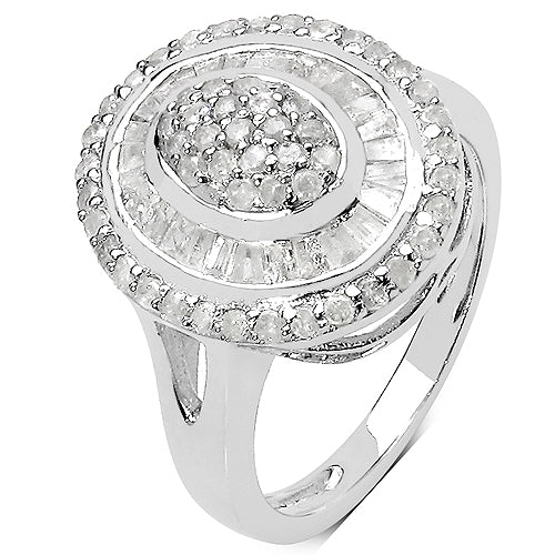 1.08 Carat Genuine White Diamond .925 Sterling Silver Ring on sale at MyriadMart