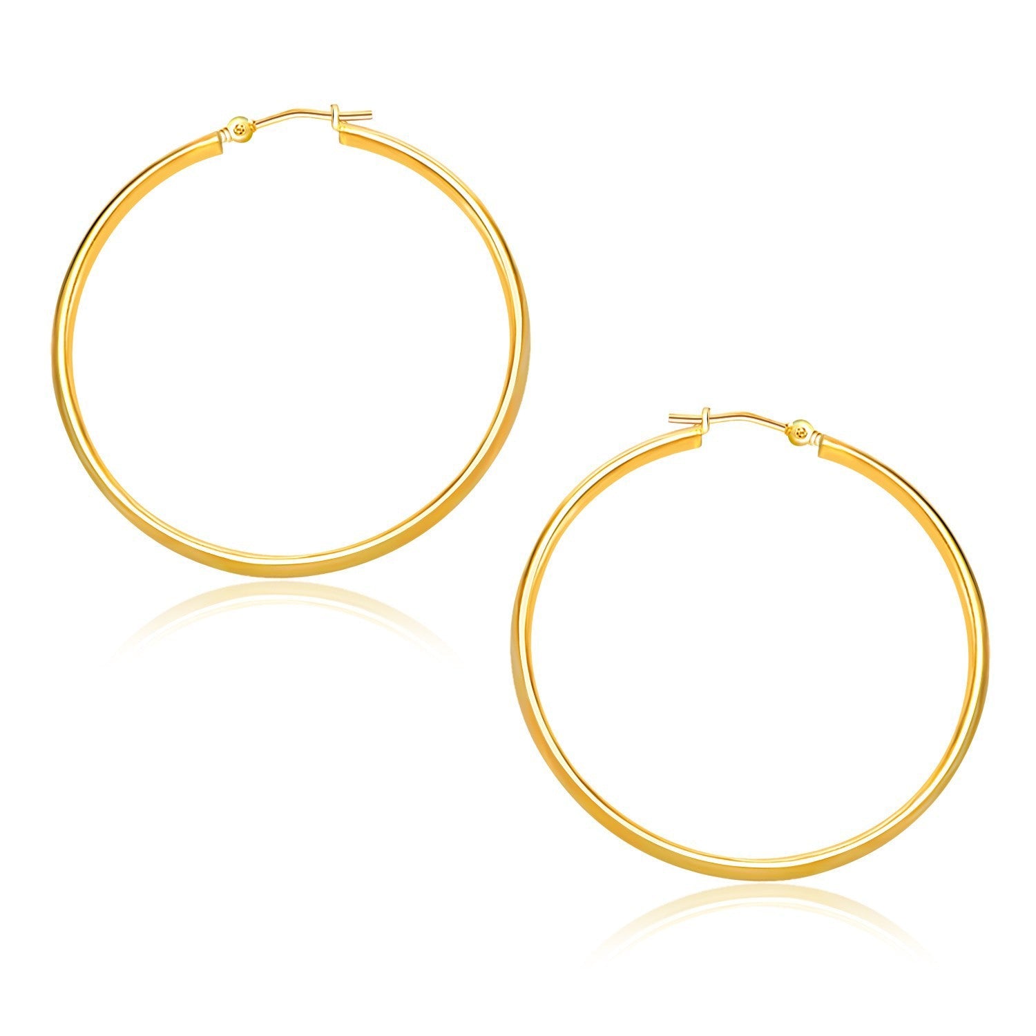 14k Yellow Gold Polished Hoop Earrings 30mm on sale at MyriadMart