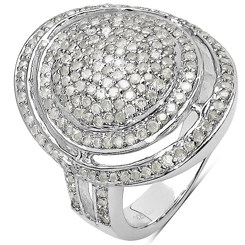 1.13 Carat Genuine White Diamond .925 Sterling Silver Ring on sale at MyriadMart