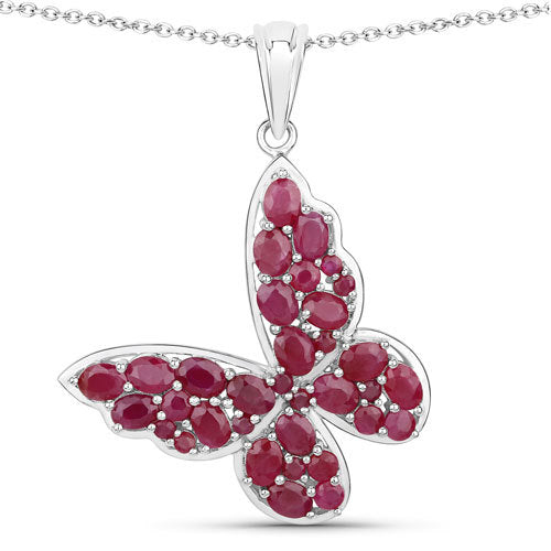 4.72 Carat Genuine Ruby .925 Sterling Silver Pendant on sale at MyriadMart