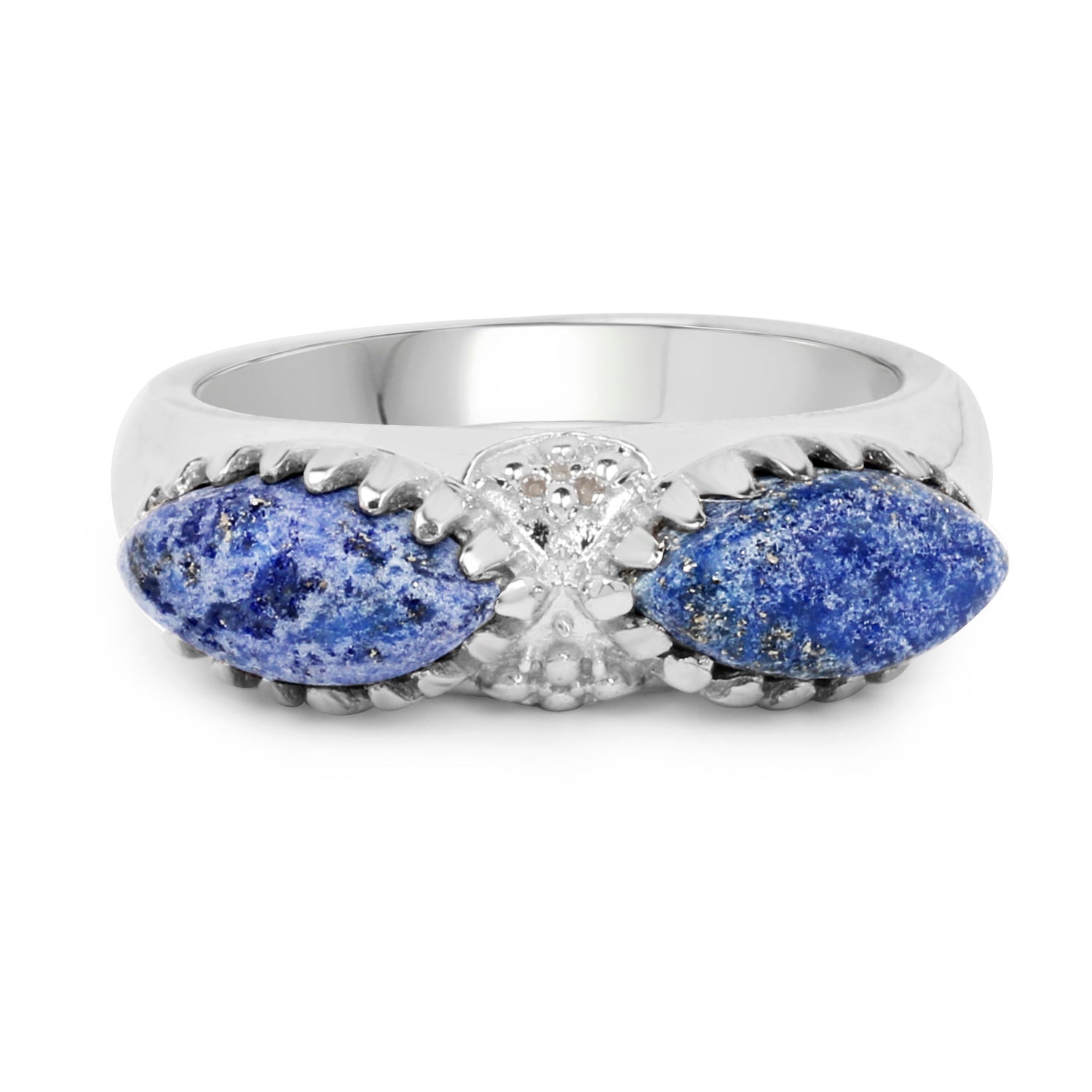 2.28 Carat Genuine Lapis Lazuli .925 Sterling Silver Ring on sale at MyriadMart