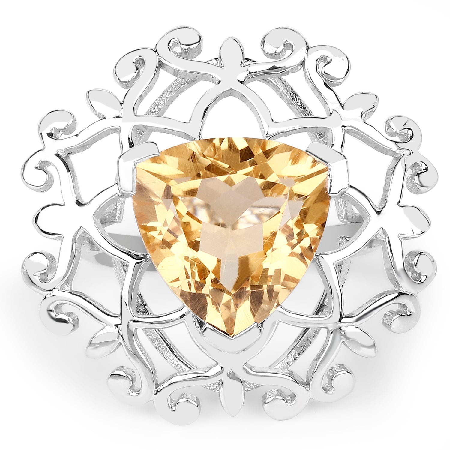 5.71 Carat Genuine Citrine .925 Sterling Silver Ring on sale at MyriadMart