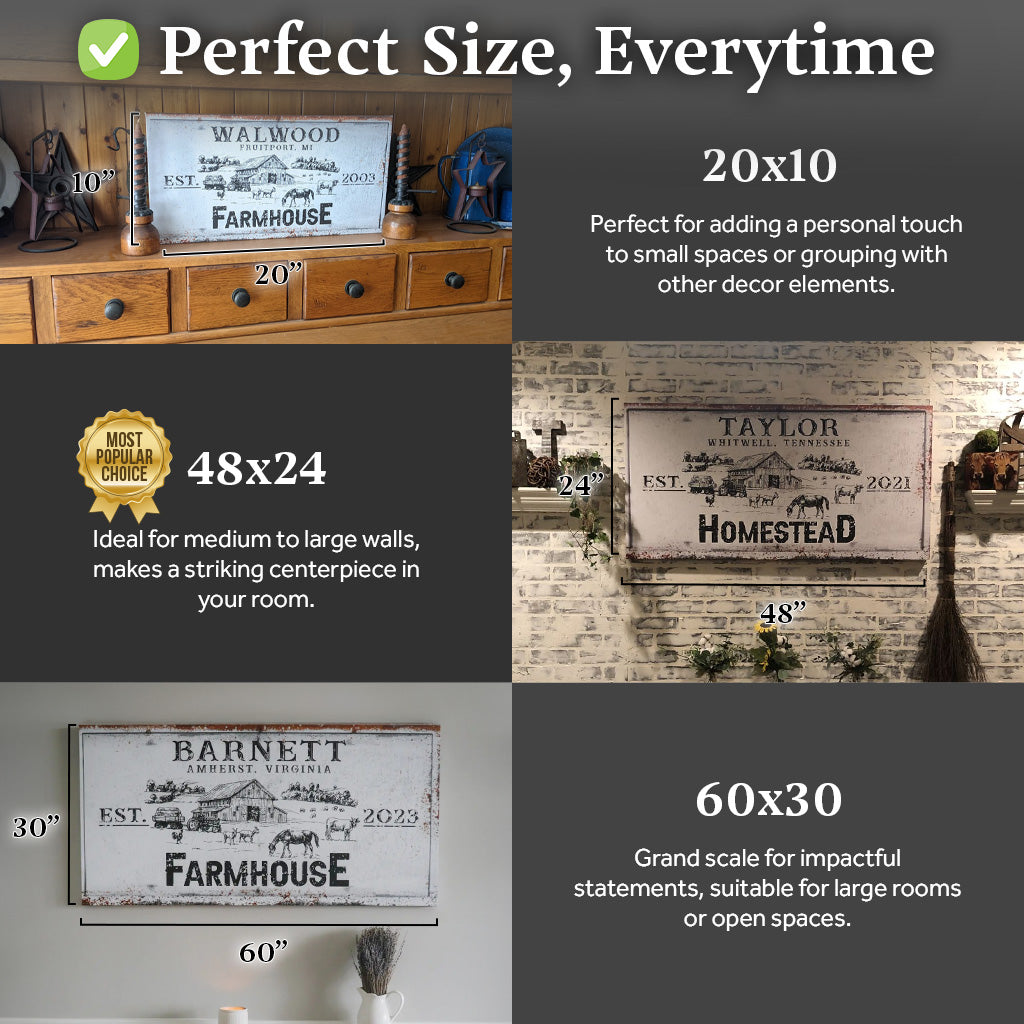 Rustic Farmhouse Personalized Sign II on sale at MyriadMart