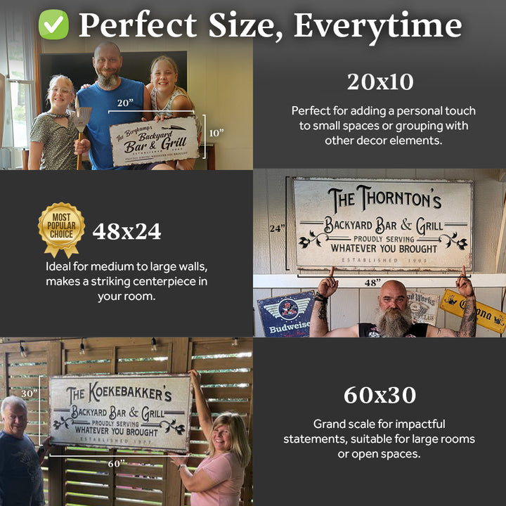 Backyard Bar & Grill Sign on sale at MyriadMart