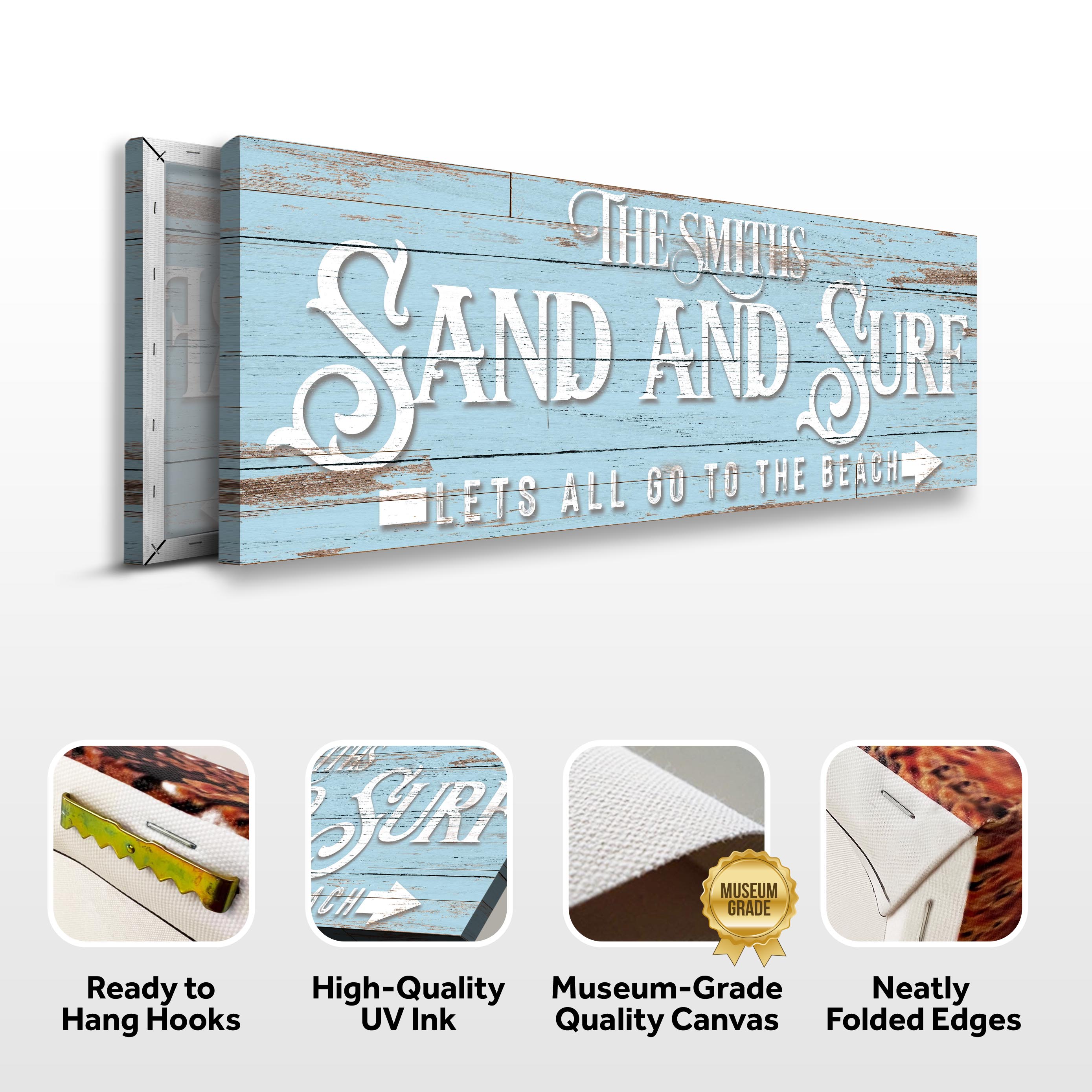 Sand And Surf Sign Let's All Go To The Beach Sign on sale at MyriadMart