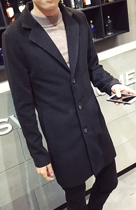 Men's Long Woolen Coat on sale at MyriadMart