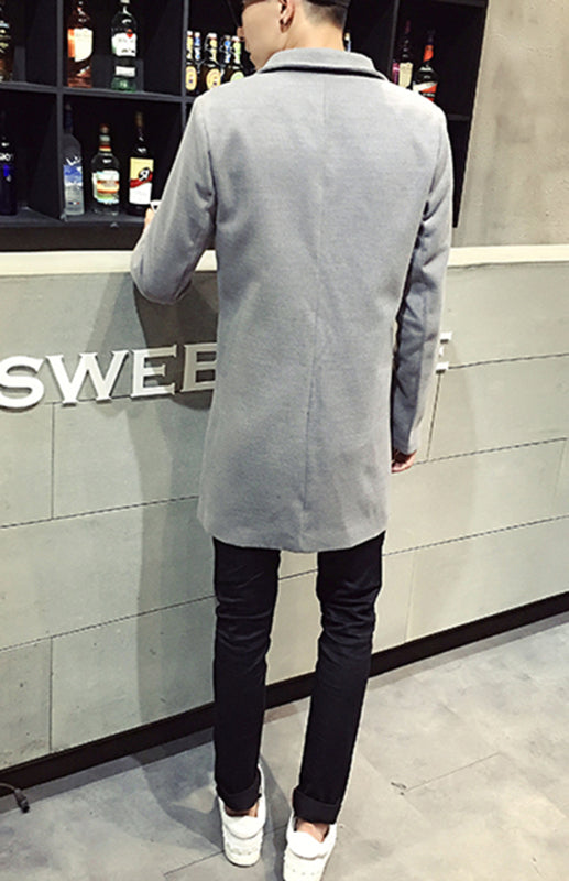Men's Long Woolen Coat on sale at MyriadMart