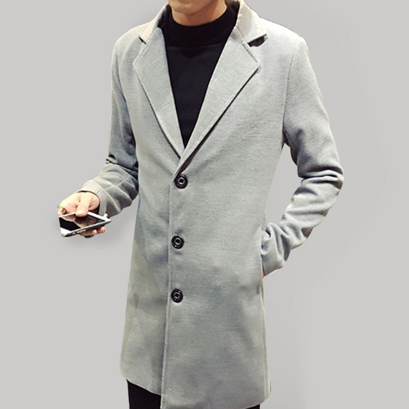 Men's Long Woolen Coat on sale at MyriadMart