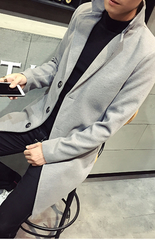 Men's Long Woolen Coat on sale at MyriadMart