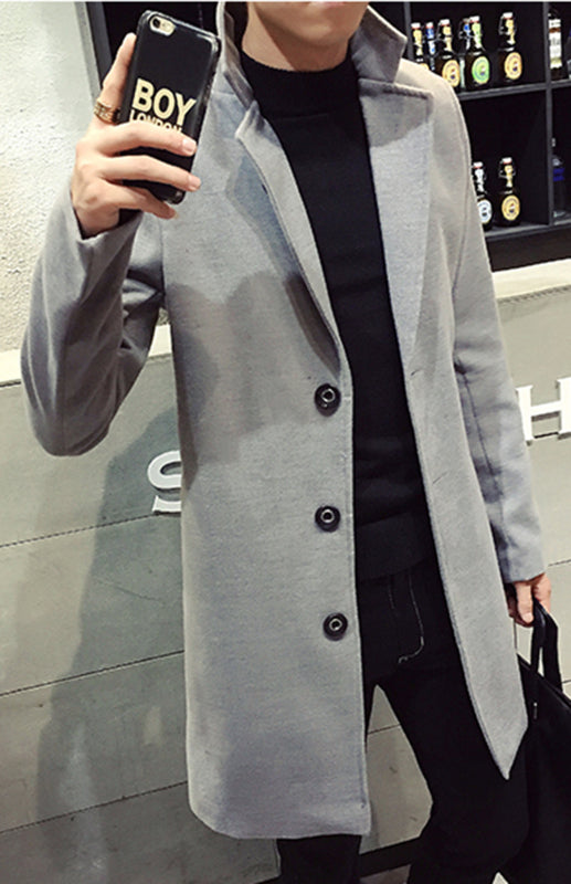 Men's Long Woolen Coat on sale at MyriadMart