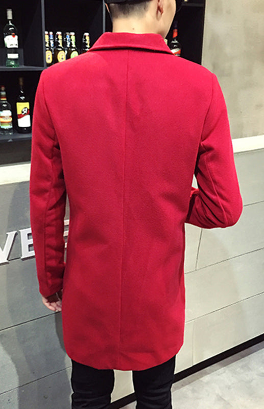 Men's Long Woolen Coat on sale at MyriadMart
