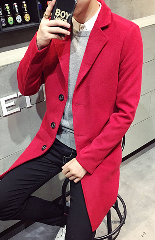 Men's Long Woolen Coat on sale at MyriadMart