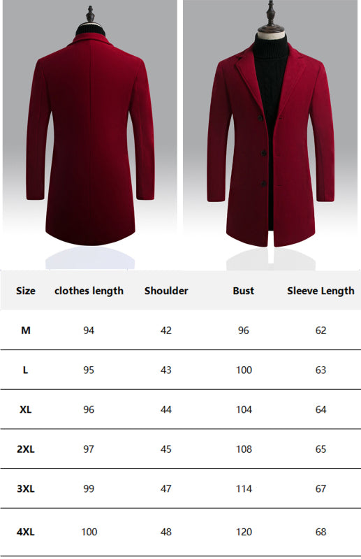 Men's Long Woolen Coat on sale at MyriadMart