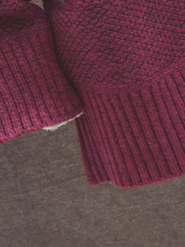 Fleece sweater cardigan Contrast color jacket youth slim fit trendy hooded jacket on sale at MyriadMart