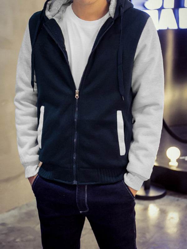 Men's Sweater Hooded Loose Sports Fleece Thickening Men's Coat on sale at MyriadMart