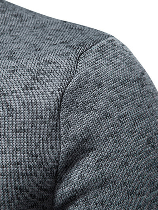 Men's solid color turtleneck zipper long sleeve sweatshirt on sale at MyriadMart