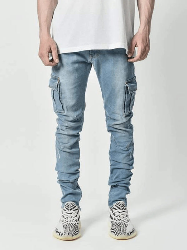 New style jeans men's side pocket skinny jeans on sale at MyriadMart