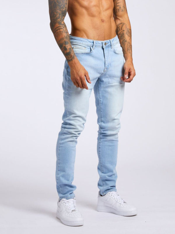 Men's solid slim fit basic skinny jeans on sale at MyriadMart