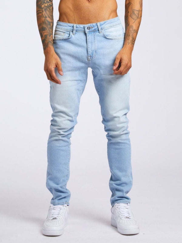 Men's solid slim fit basic skinny jeans on sale at MyriadMart