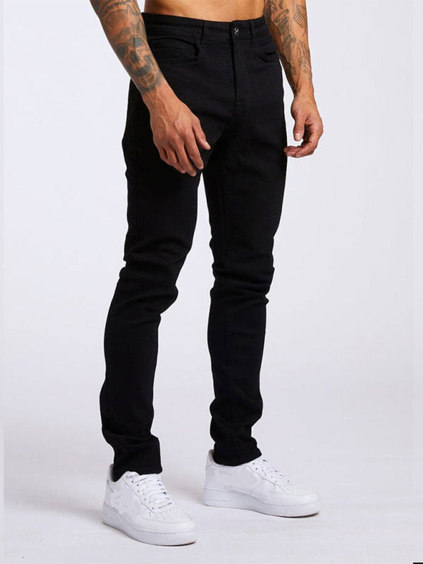 Men's solid slim fit basic skinny jeans on sale at MyriadMart