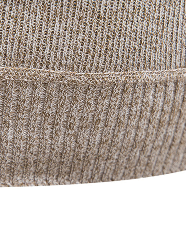 Men's stand-up collar thickened patchwork half-zip lapel sweater pullover sweater - MyriadMart