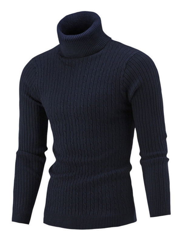 Men's turtleneck casual tight stretch sweater - MyriadMart