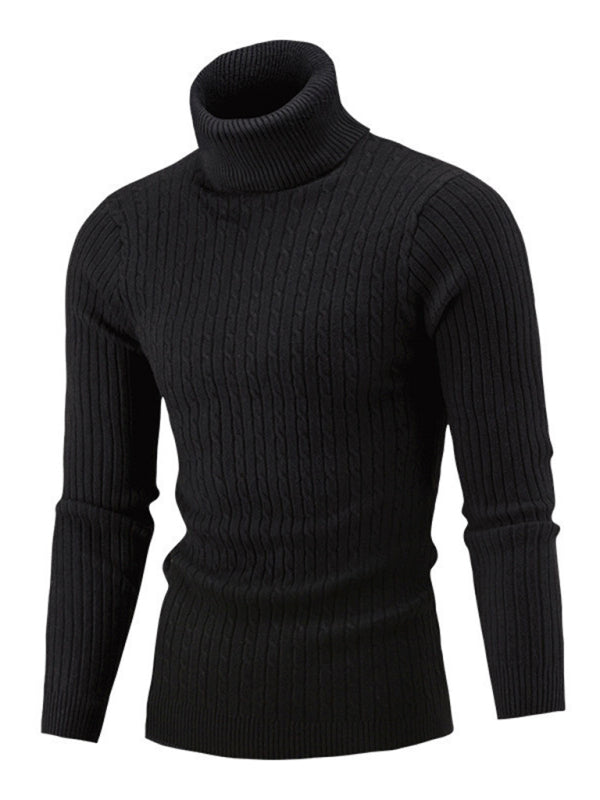 Men's turtleneck casual tight stretch sweater - MyriadMart