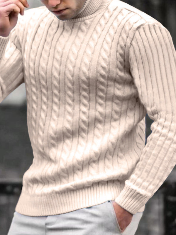 Men's turtleneck casual tight stretch sweater - MyriadMart