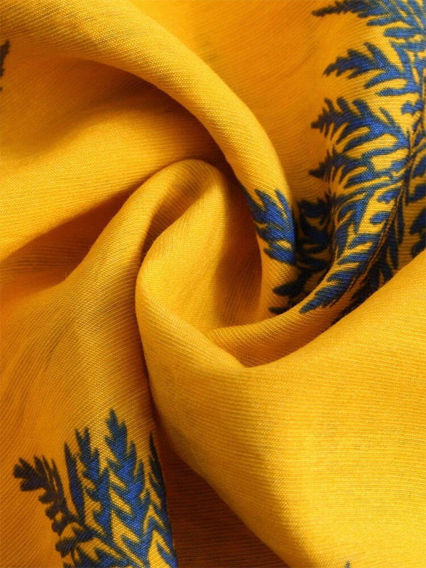 Men's Casual Loose Beach Wear Maple Leaf Print Short Sleeve Shirt - MyriadMart