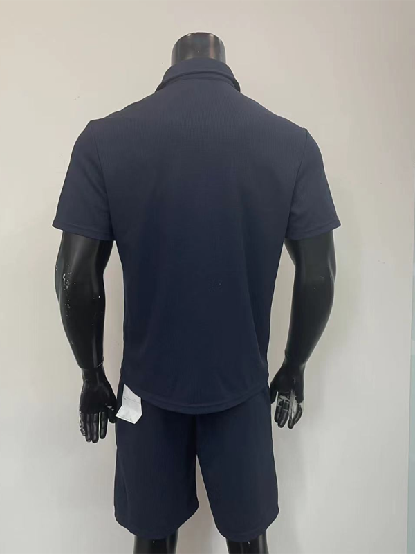 Men's lapel polo shirt short-sleeved T-shirt pocket decoration shorts two-piece set - MyriadMart