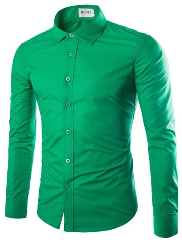 Casual lapel non-iron long-sleeved shirt - MyriadMart