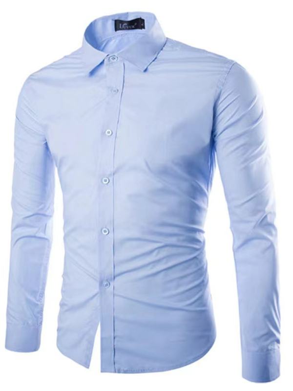 Casual lapel non-iron long-sleeved shirt - MyriadMart
