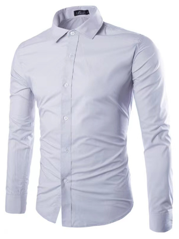 Casual lapel non-iron long-sleeved shirt - MyriadMart