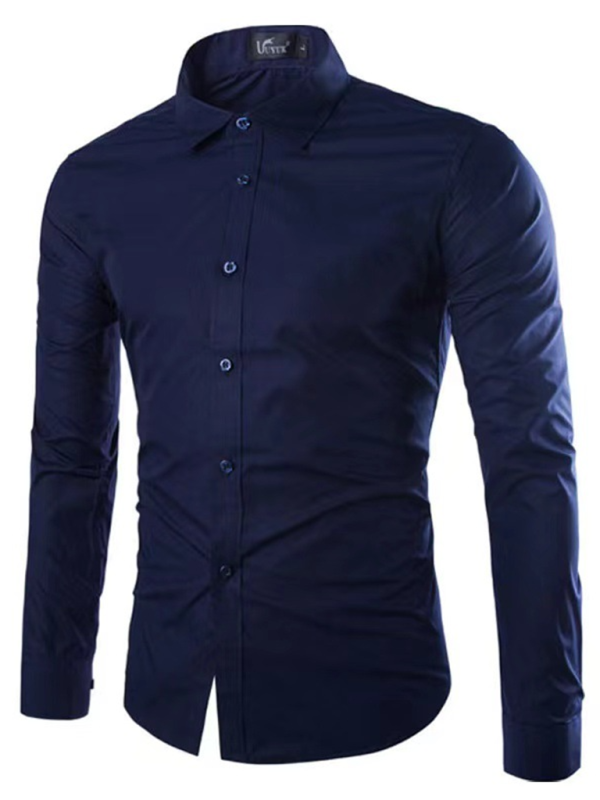 Casual lapel non-iron long-sleeved shirt - MyriadMart