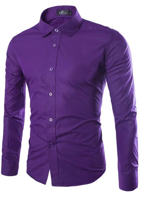 Casual lapel non-iron long-sleeved shirt - MyriadMart