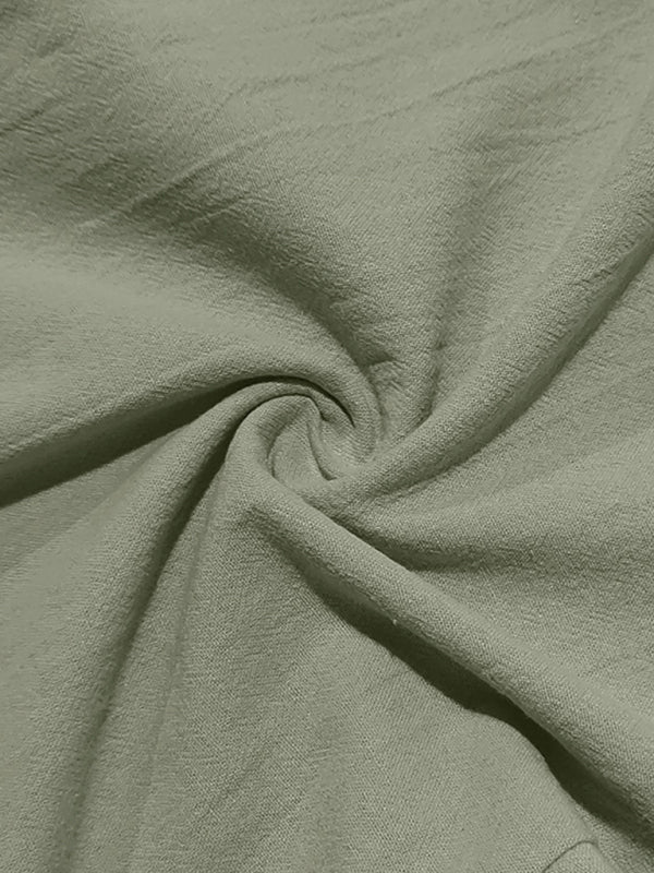 Men's Army Green Breathable Linen Loose Casual Pants - MyriadMart