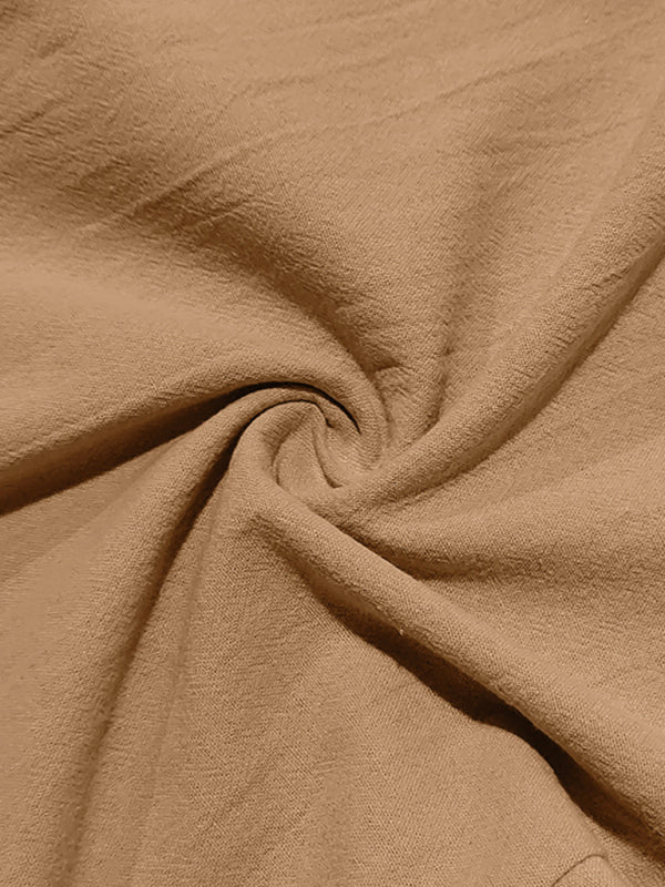 Men's Khaki Breathable Linen Loose Casual Pants - MyriadMart