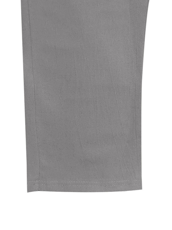 Men's Loose Casual Relaxed Straight Linen Naples Gurga Breathable Trousers - MyriadMart