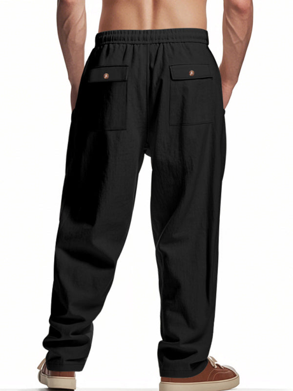 Loose linen casual wide-leg beach sports four seasons breathable trousers - MyriadMart