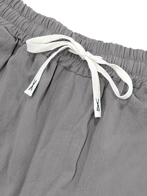 Loose linen casual wide-leg beach sports four seasons breathable trousers - MyriadMart