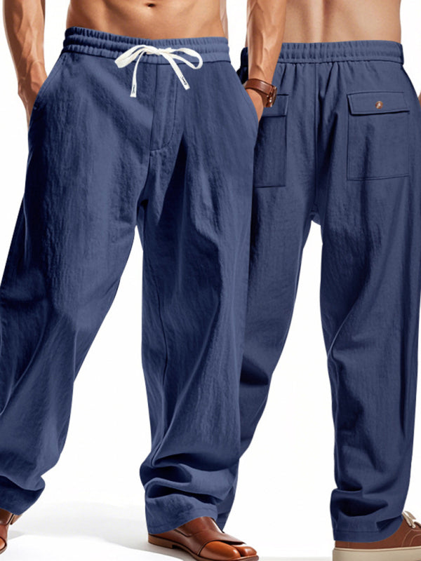 Loose linen casual wide-leg beach sports four seasons breathable trousers - MyriadMart